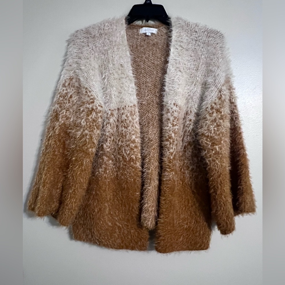 New Directions Cardigan gold/cream ombré size large NWOT
